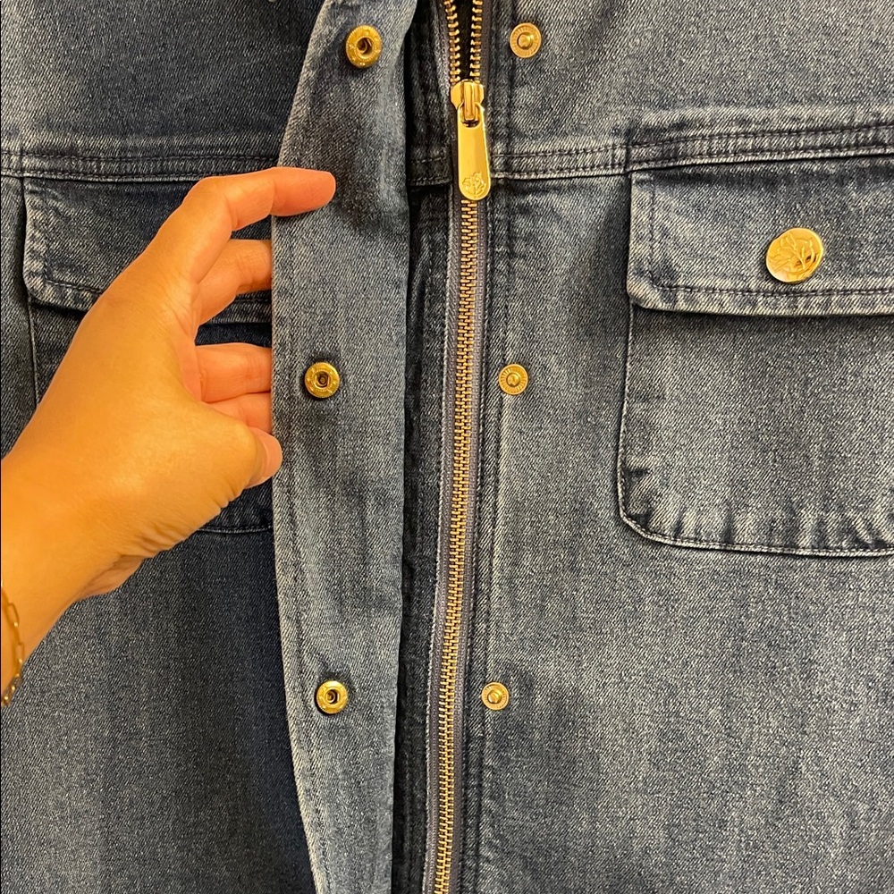 Draper James Dark Blue Tie-Waist Jean Jacket - Picture 4 of 4
